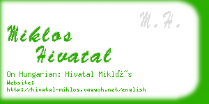 miklos hivatal business card